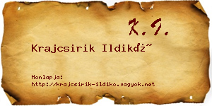 Krajcsirik Ildikó névjegykártya