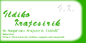 ildiko krajcsirik business card
